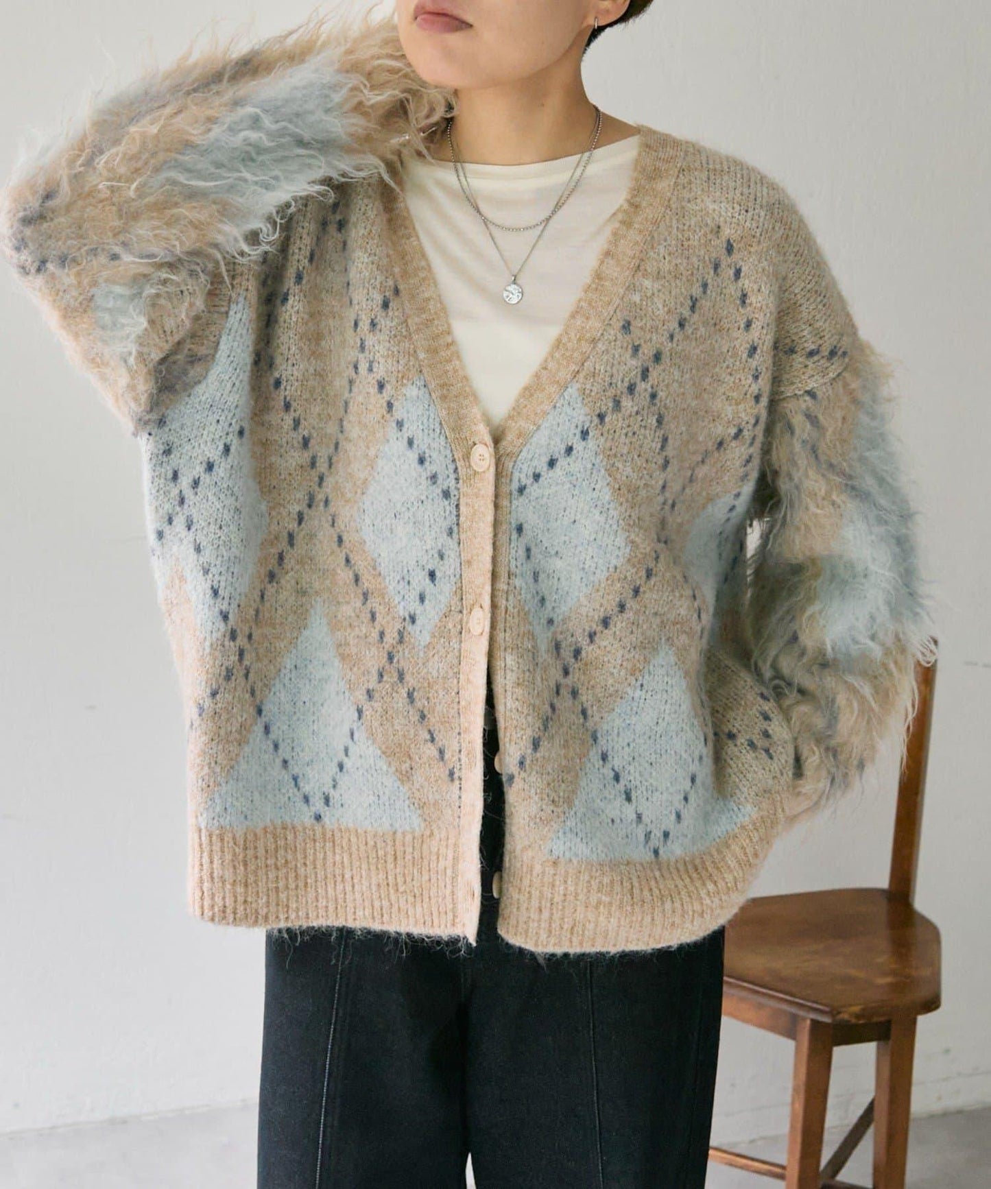 菱格針織開衫【SUM1 STYLE】