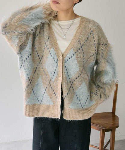 菱格針織開衫【SUM1 STYLE】