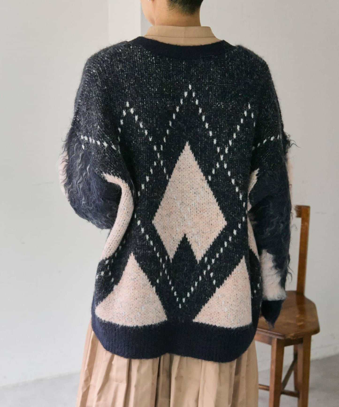 菱格針織開衫【SUM1 STYLE】