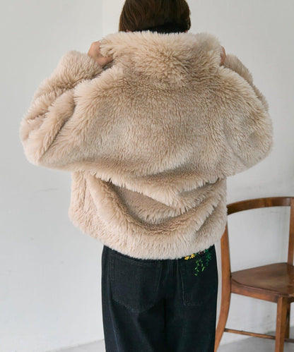 帶內襯/短款仿托斯卡納皮草夾克/毛絨外套【SUM1 STYLE(スミスタイル)】