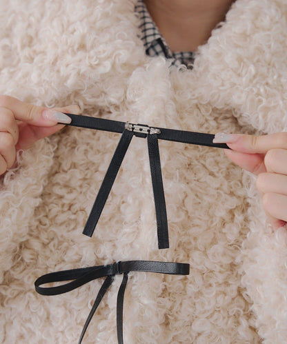 【可選兩種長度！】多功能蝴蝶結短絨夾克【官網！】