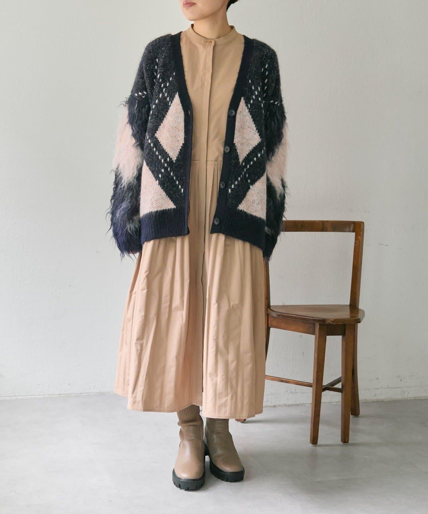 菱格針織開衫【SUM1 STYLE】