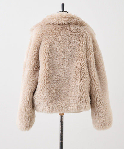 帶內襯/短款仿托斯卡納皮草夾克/毛絨外套【SUM1 STYLE(スミスタイル)】