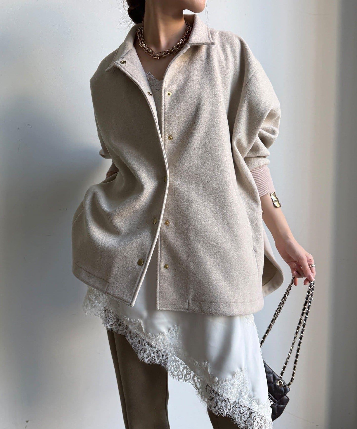 輕質羊毛呢襯衫夾克
