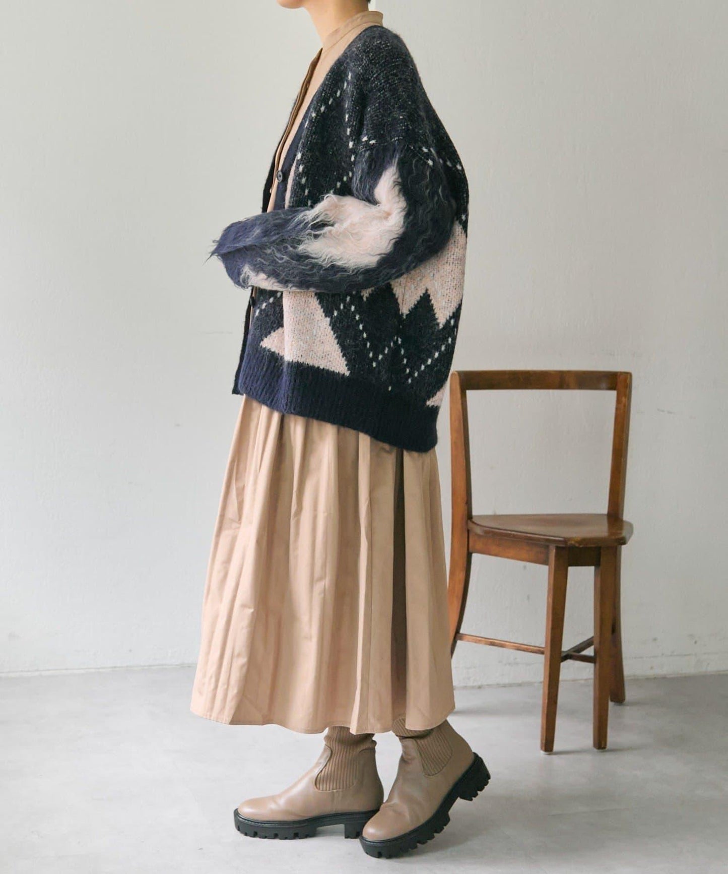 菱格針織開衫【SUM1 STYLE】