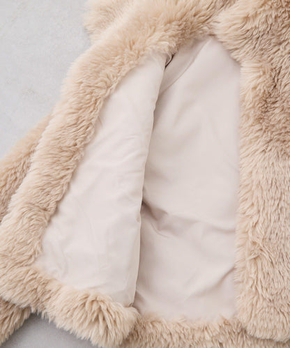 帶內襯/短款仿托斯卡納皮草夾克/毛絨外套【SUM1 STYLE(スミスタイル)】