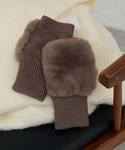 仿皮草手部保暖套