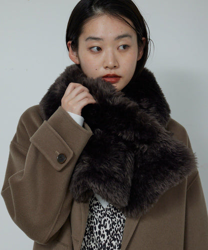 【2秒即可佩戴！】環保仿皮草交叉圍巾
