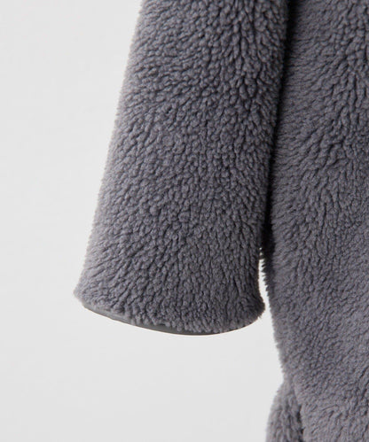 無領羊羔絨長款大衣【SUM1 STYLE(スミスタイル)】