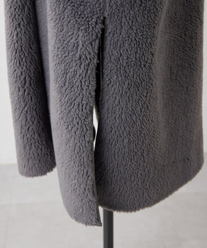 無領羊羔絨長款大衣【SUM1 STYLE(スミスタイル)】