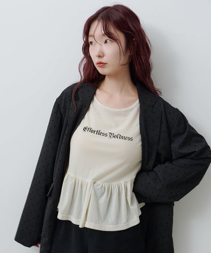 波點緞面西裝外套