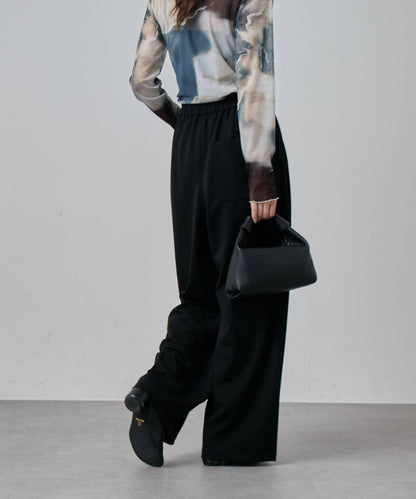 雙褶寬鬆長褲