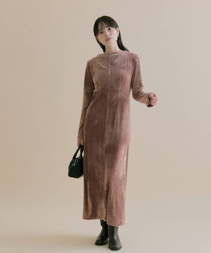 11/1（週六）12:00開始！【數量限定】【森川企畫】後背開口天鵝絨連衣裙