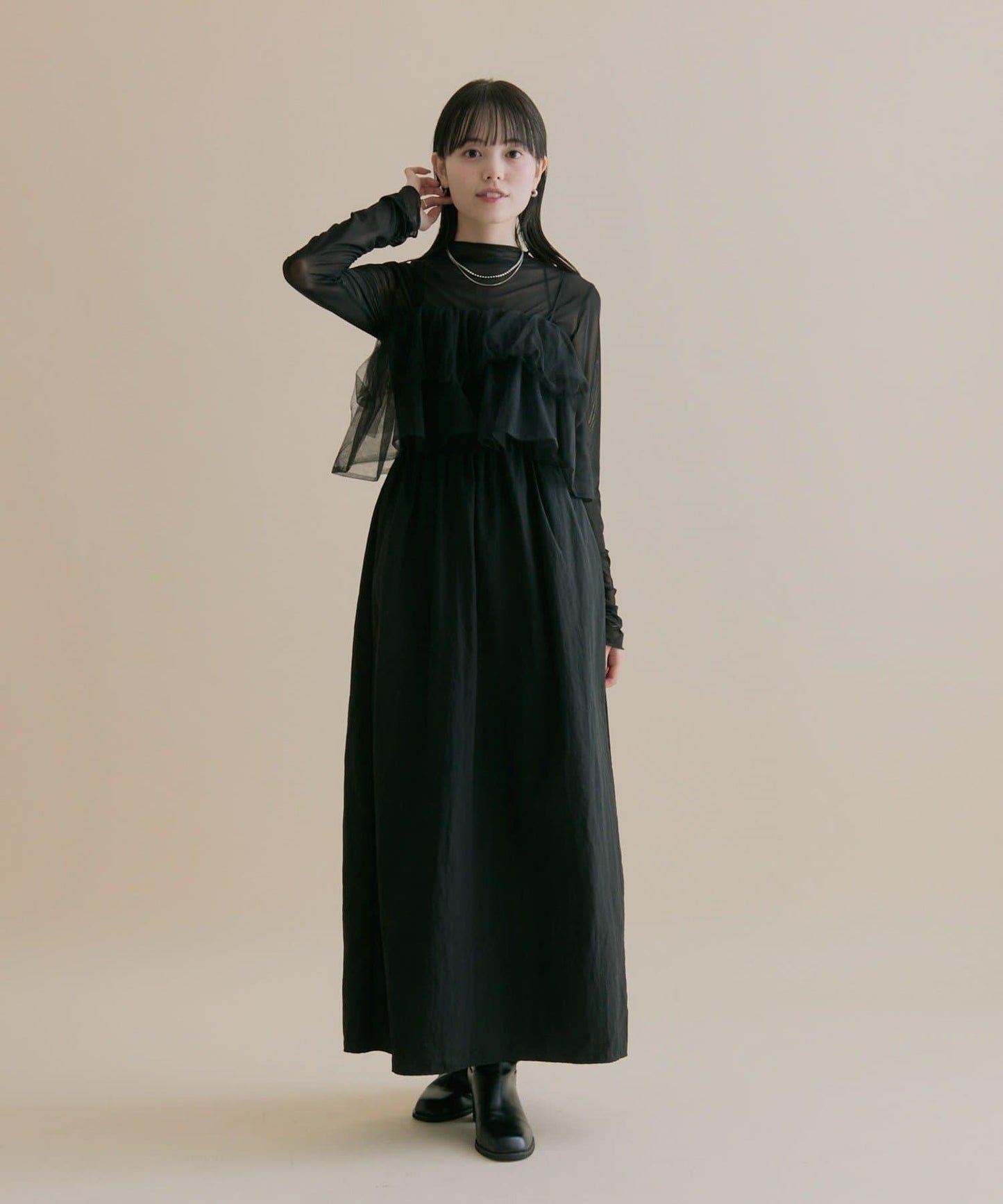 11/1（週六）12:00開始！【數量限定】【森川企畫】網紗吊帶連衣裙套裝