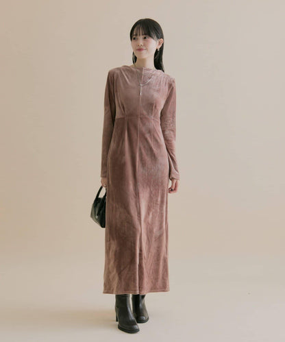 11/1（週六）12:00開始！【數量限定】【森川企畫】後背開口天鵝絨連衣裙