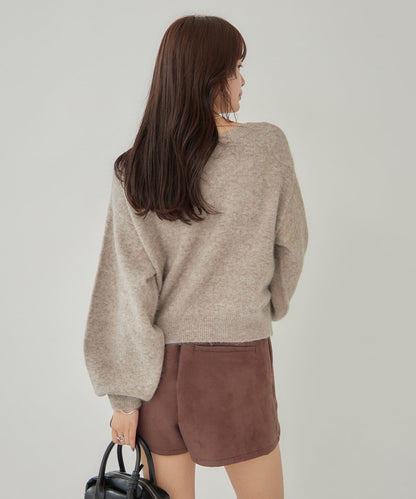 【蝴蝶結可拆卸】蝴蝶結裝飾針織套頭衫