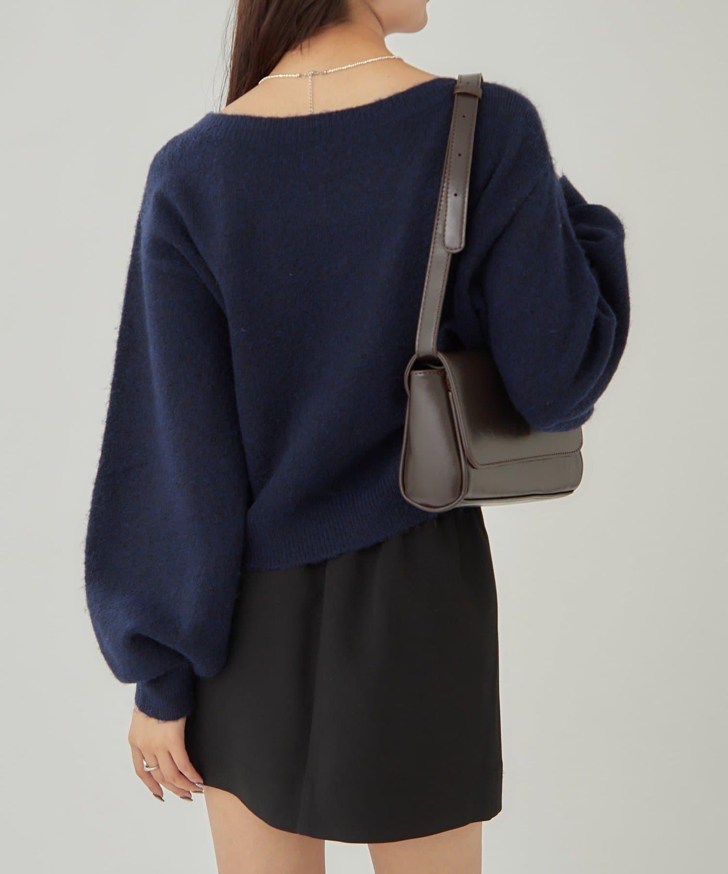 【蝴蝶結可拆卸】蝴蝶結裝飾針織套頭衫