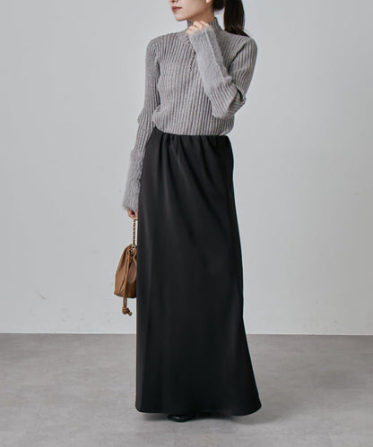 羽毛袖羅紋高領套頭衫