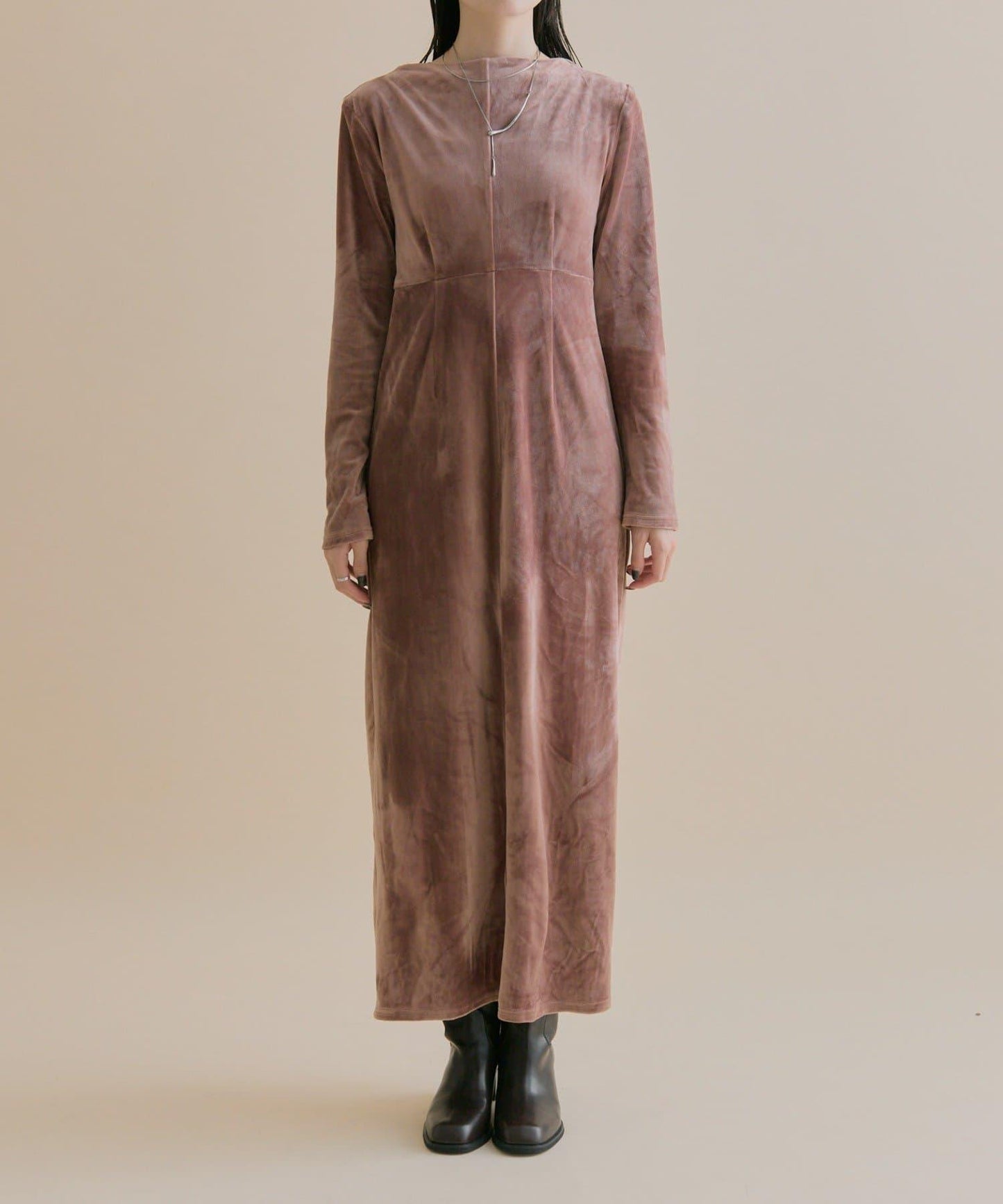 11/1（週六）12:00開始！【數量限定】【森川企畫】後背開口天鵝絨連衣裙