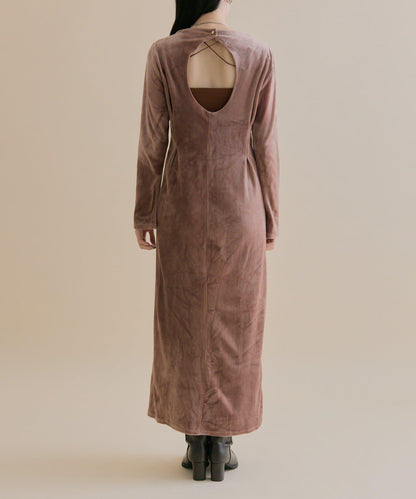 11/1（週六）12:00開始！【數量限定】【森川企畫】後背開口天鵝絨連衣裙