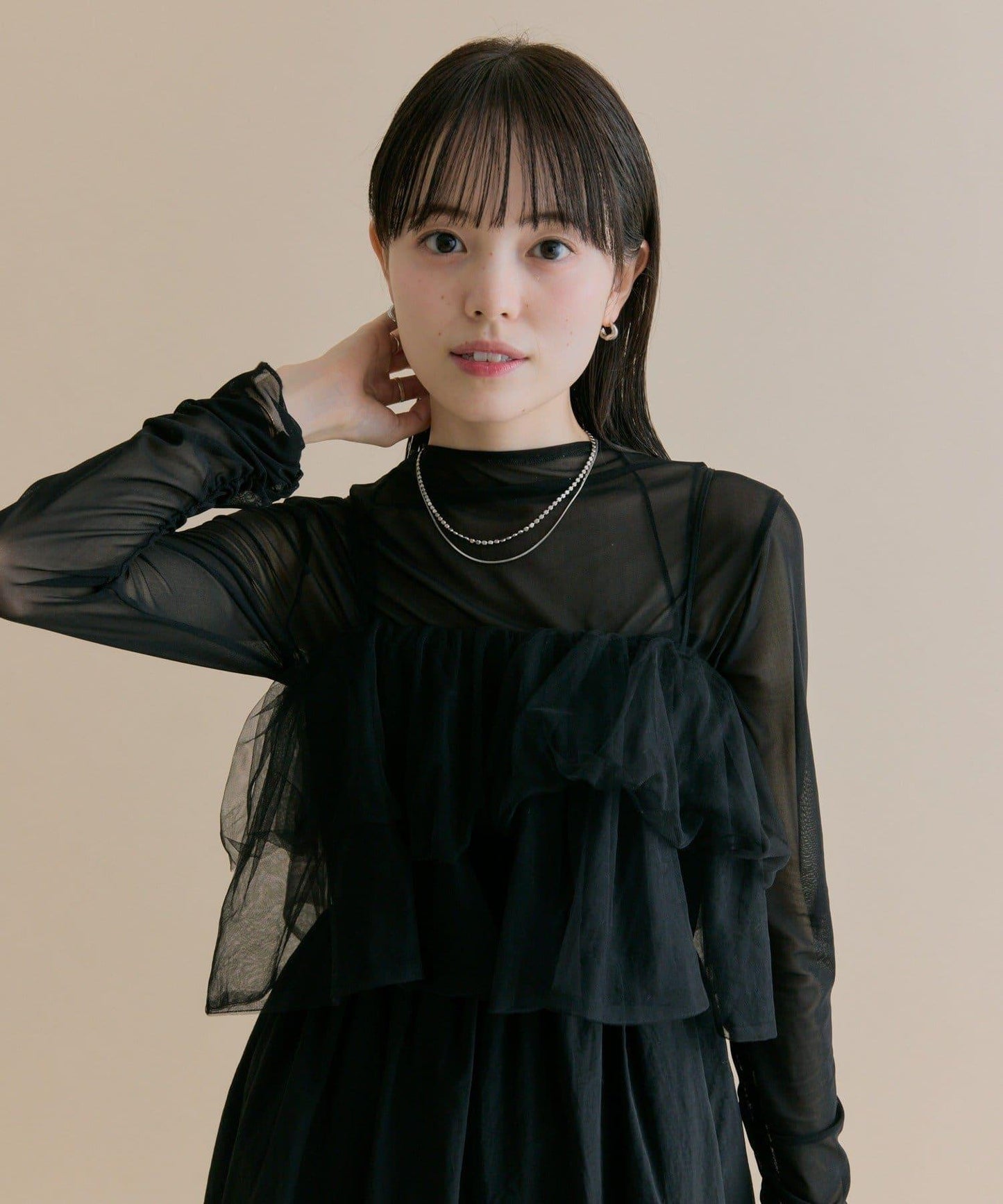 11/1（週六）12:00開始！【數量限定】【森川企畫】網紗吊帶連衣裙套裝