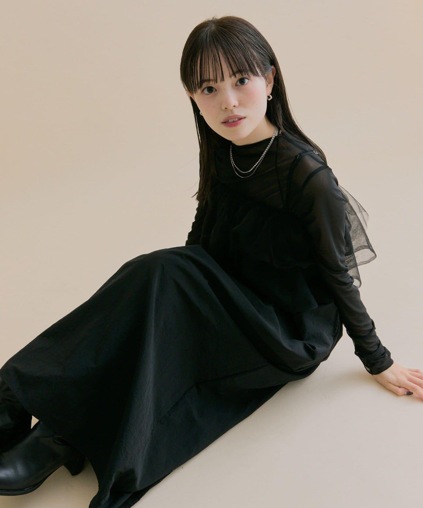 11/1（週六）12:00開始！【數量限定】【森川企畫】網紗吊帶連衣裙套裝