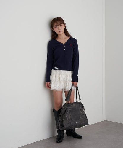 鉚釘裝飾托特包