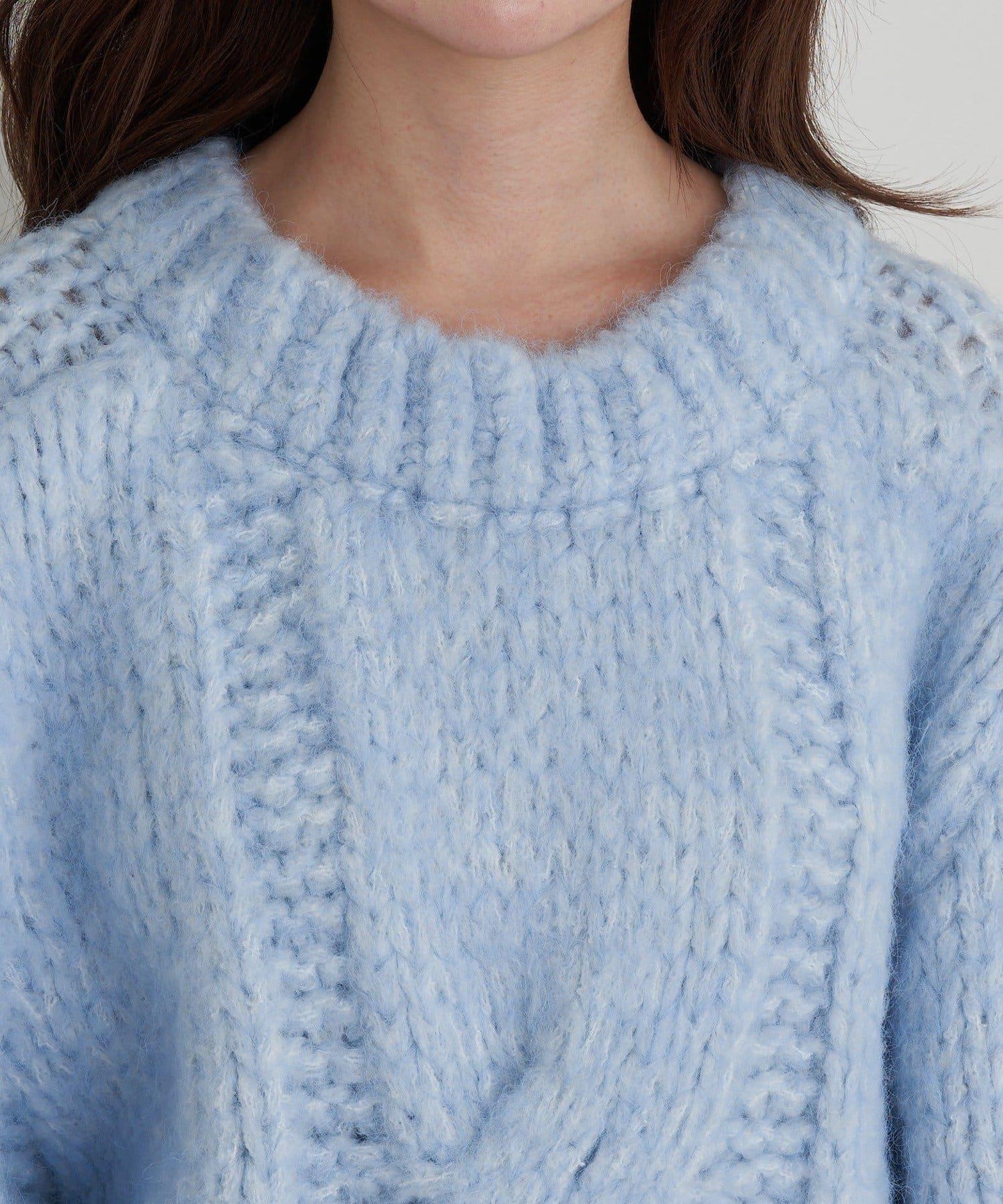 麻花寬鬆針織長款上衣