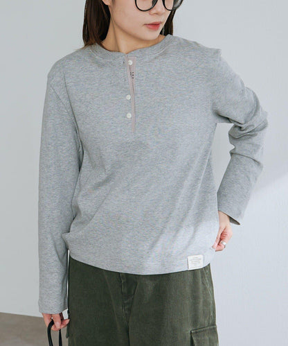 順滑磨毛雙面穿亨利領T恤