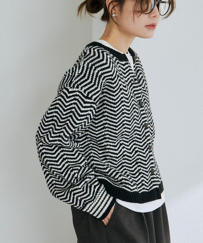 人字紋針織開衫