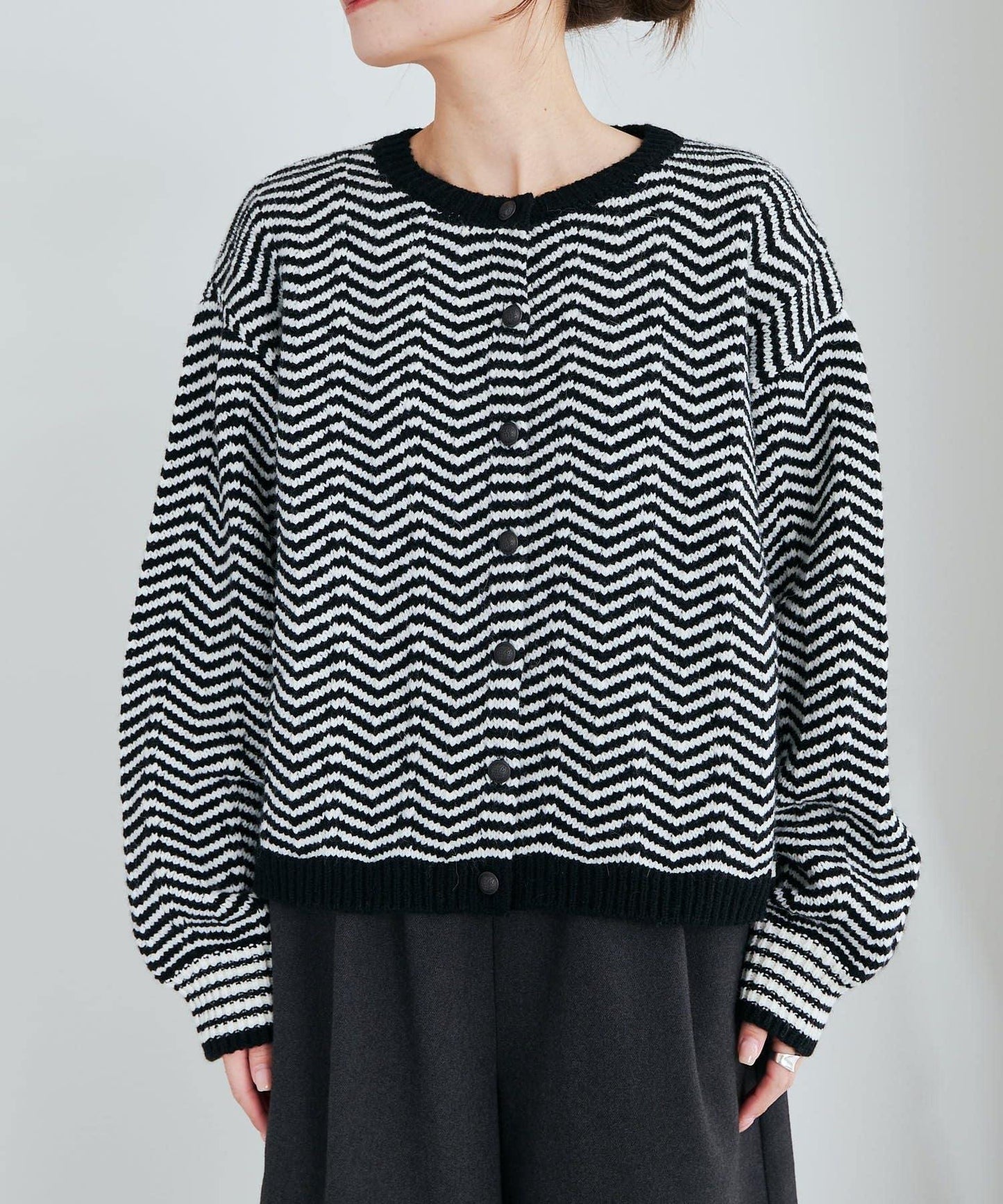 人字紋針織開衫