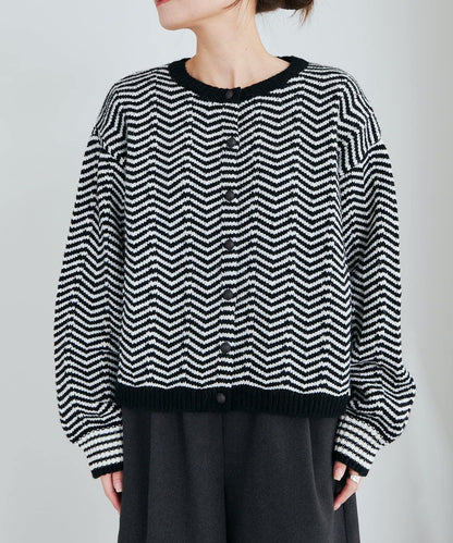 人字紋針織開衫