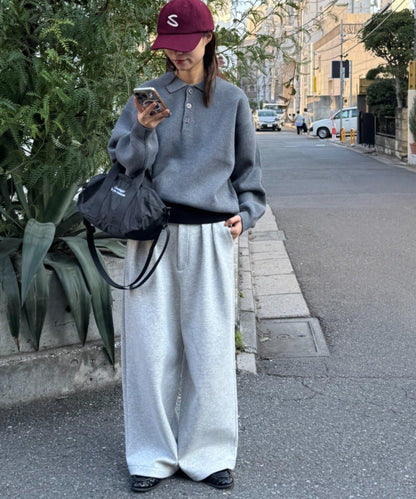 拼接羅紋下襬配色針織POLO衫