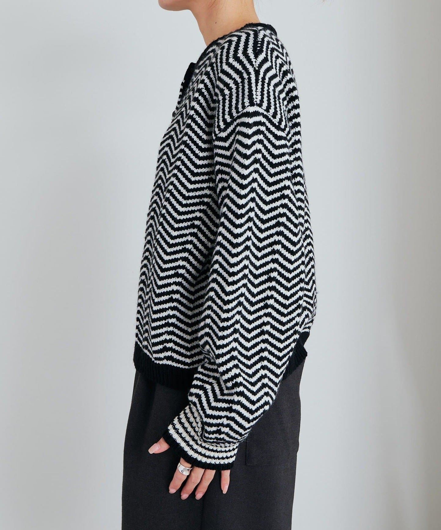 人字紋針織開衫