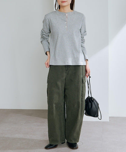 順滑磨毛雙面穿亨利領T恤