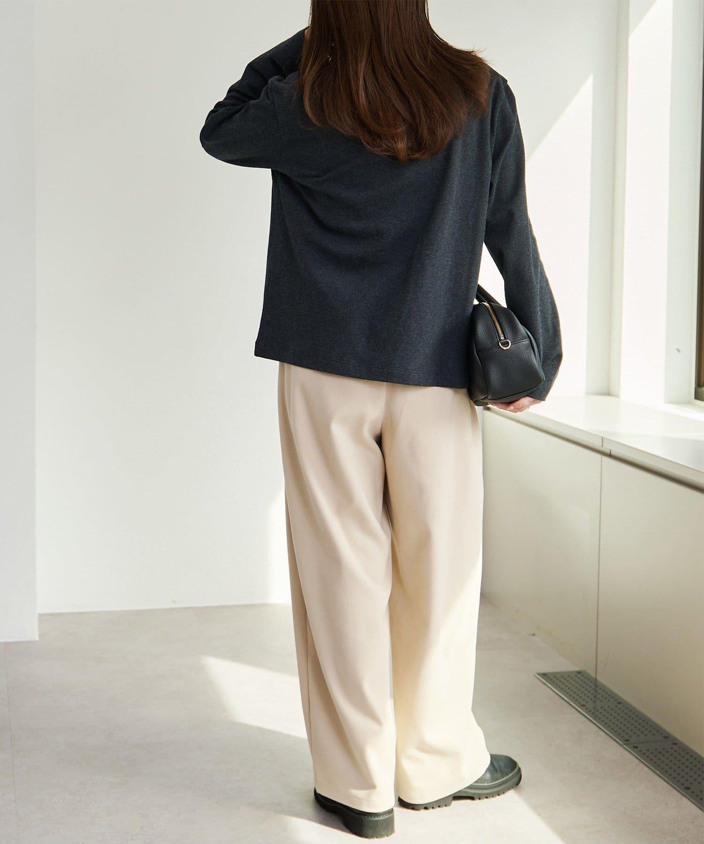 順滑磨毛雙面穿亨利領T恤