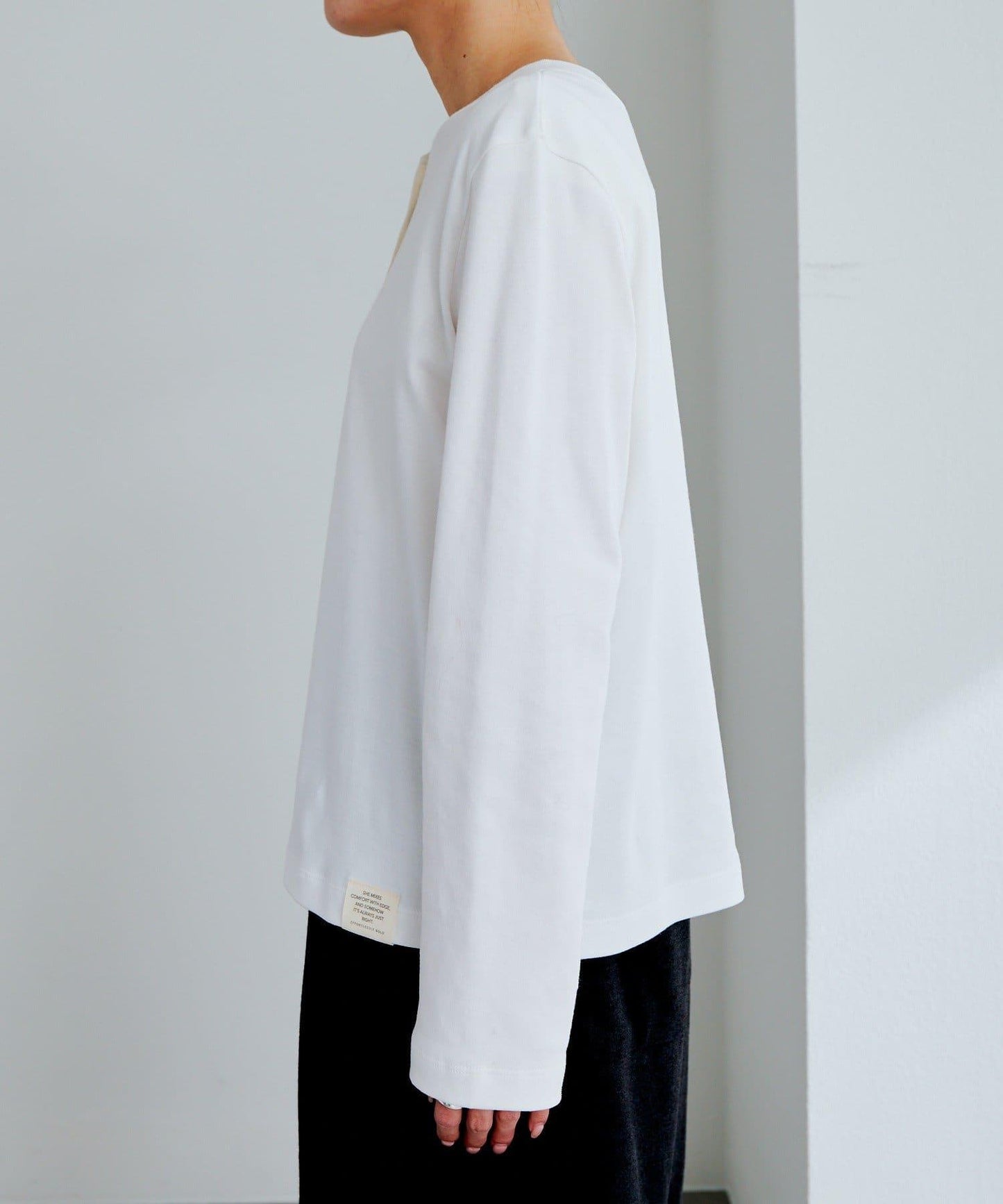 順滑磨毛雙面穿亨利領T恤