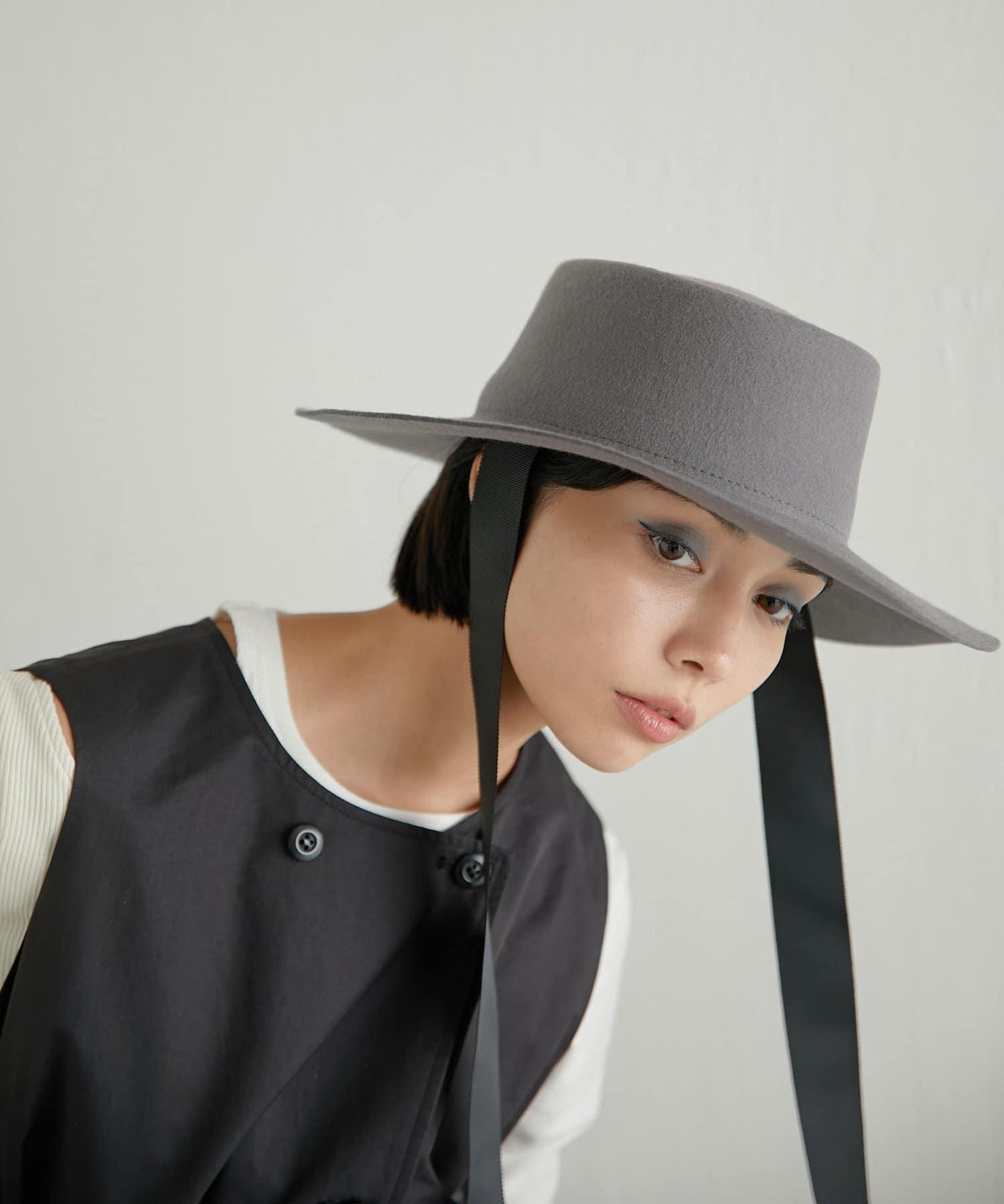 【ear PAPILLONNER】帶蝴蝶結毛氈帽【SUM1STYLE】