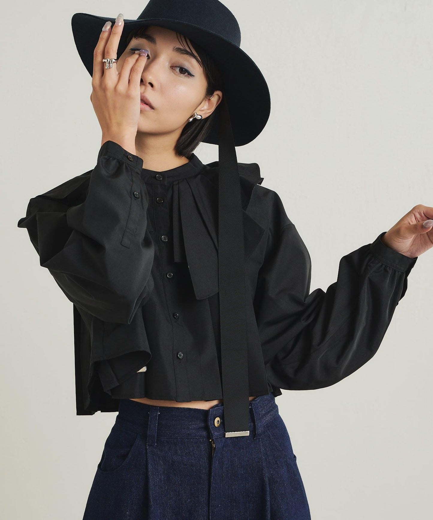 【ear PAPILLONNER】帶蝴蝶結毛氈帽【SUM1STYLE】