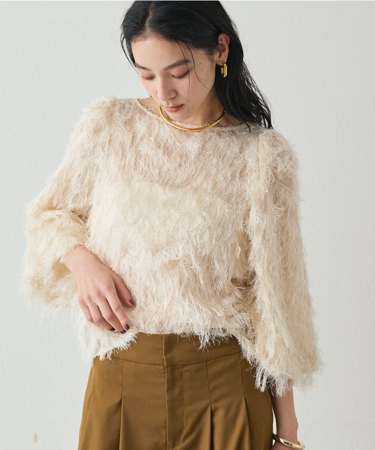 【Loungedress】提花羽毛襯衫