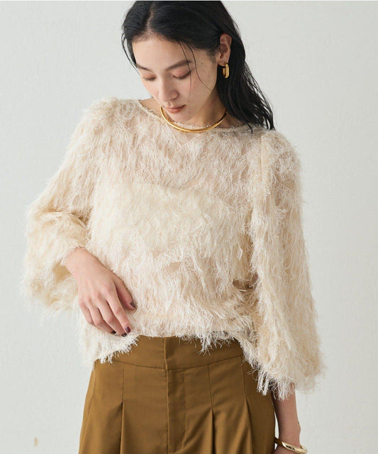 【Loungedress】提花羽毛襯衫