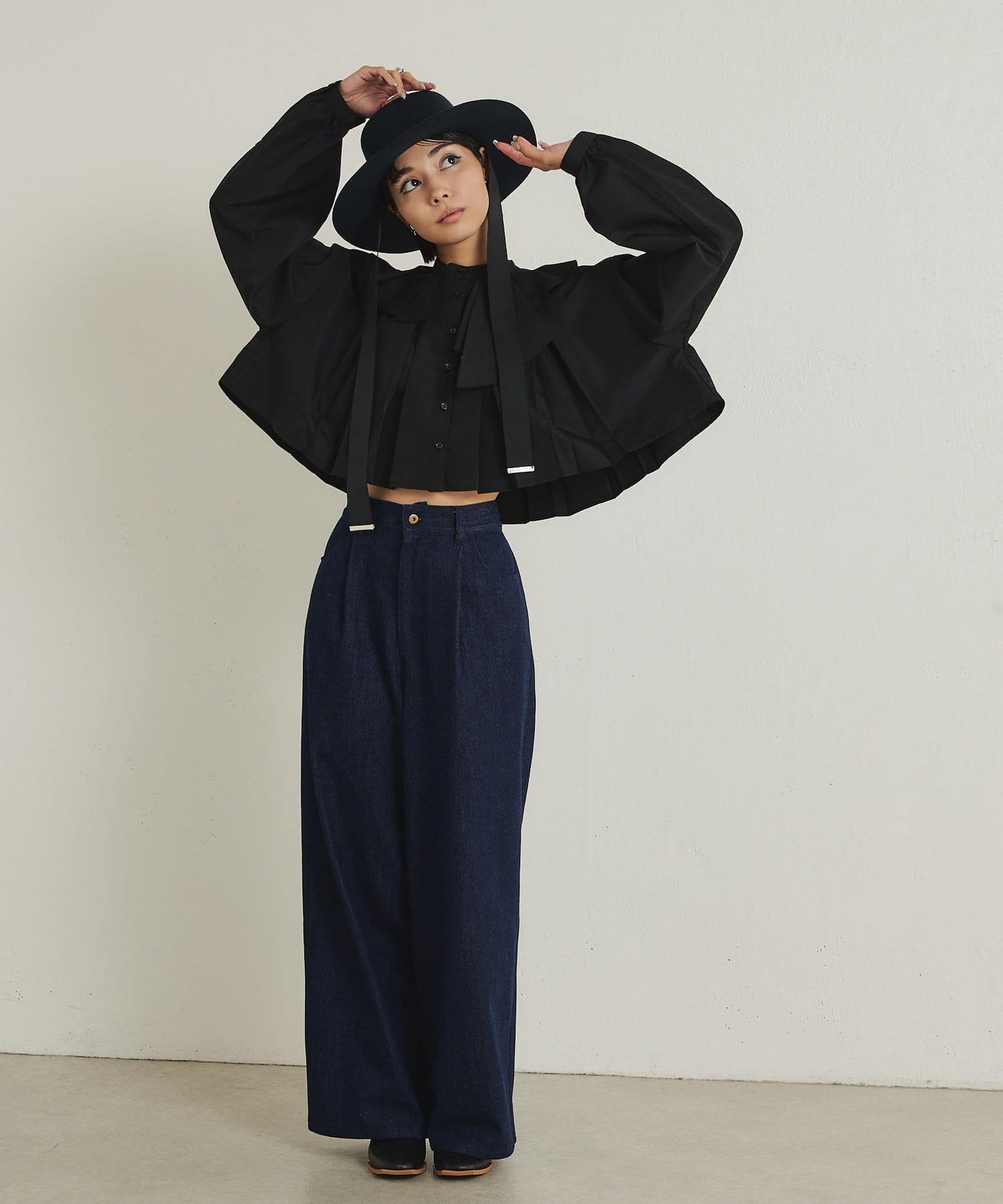 【ear PAPILLONNER】帶蝴蝶結毛氈帽【SUM1STYLE】