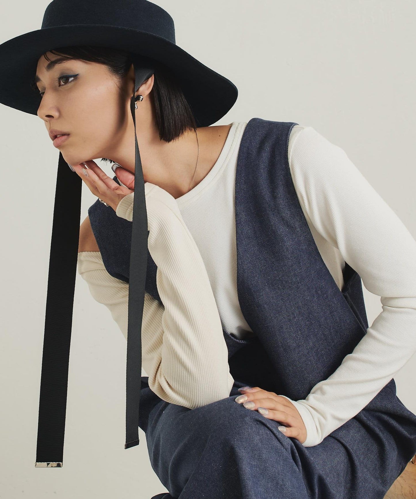 【ear PAPILLONNER】帶蝴蝶結毛氈帽【SUM1STYLE】