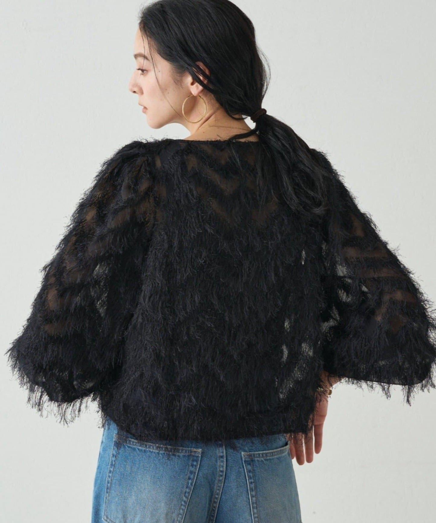 【Loungedress】提花羽毛襯衫