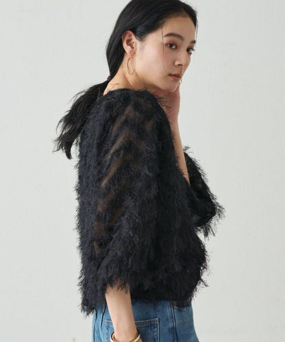 【Loungedress】提花羽毛襯衫