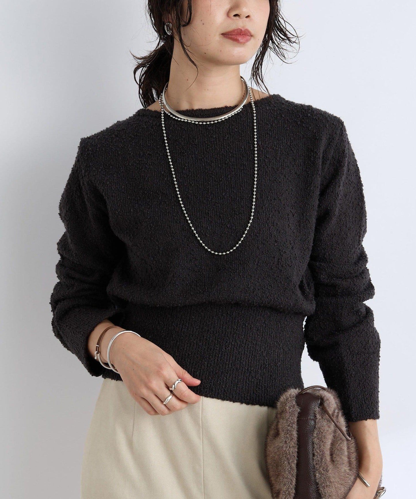 【RIVE DROITE】棉質彩點紗線針織衫