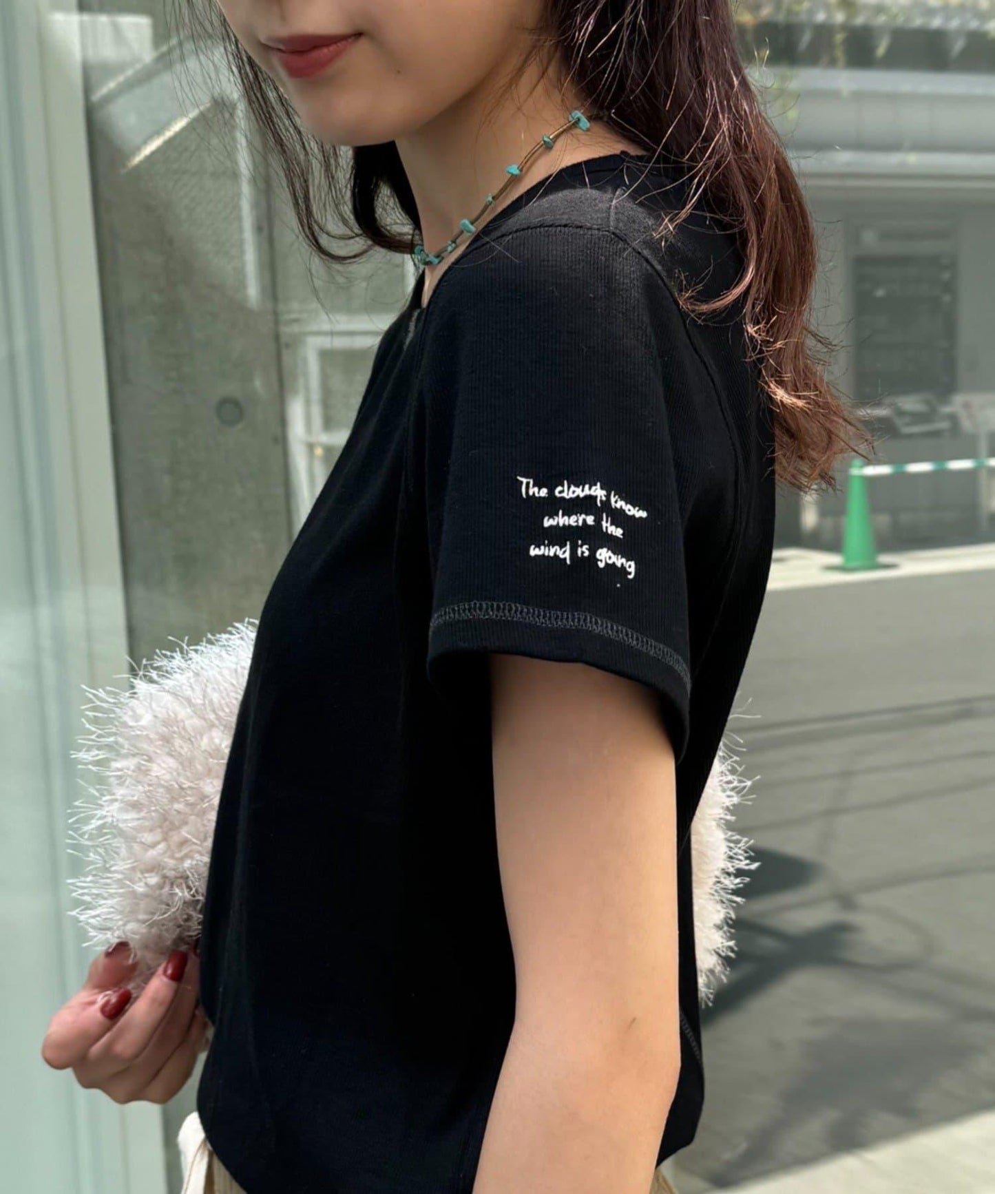 【CIAOPANIC TYPY】單點刺繡羅紋修身短袖T恤