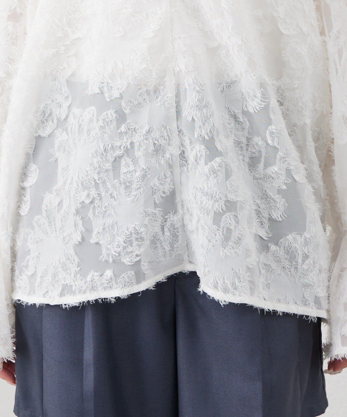 【mystic】[mline]荷葉邊一字肩襯衫