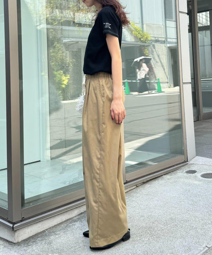 【CIAOPANIC TYPY】單點刺繡羅紋修身短袖T恤