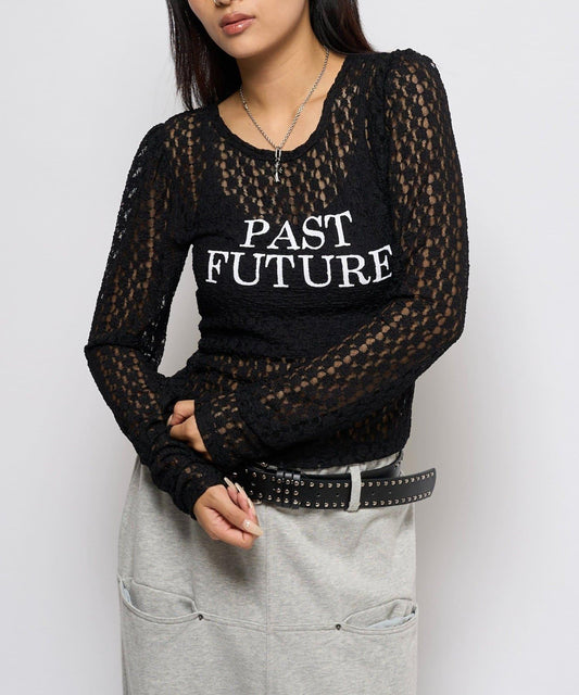 【WHO'S WHO gallery】蕾絲標誌長袖T恤